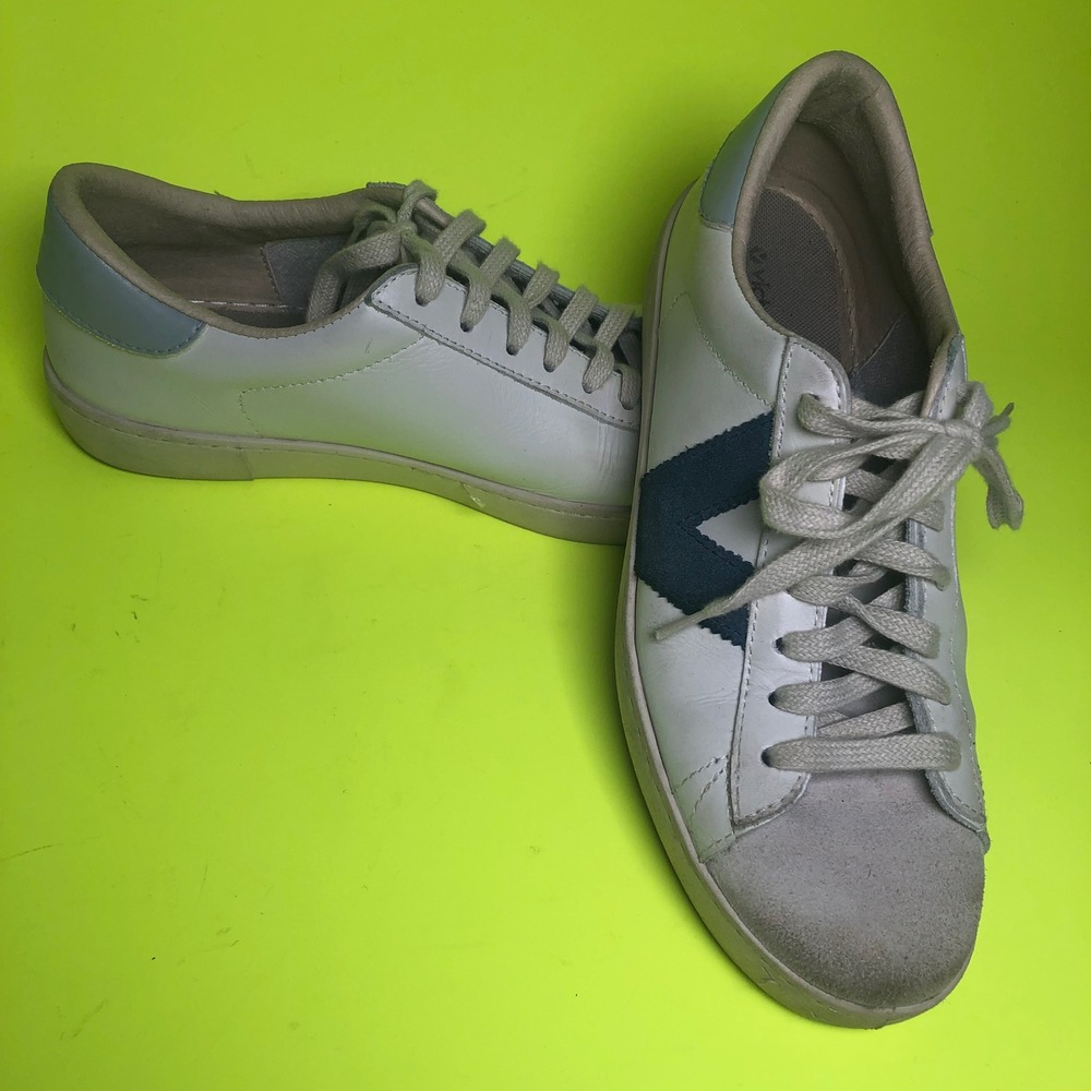 Victoria Sneakers Womens White Navy Leather Suede Made in Spain Low Top Trainers
